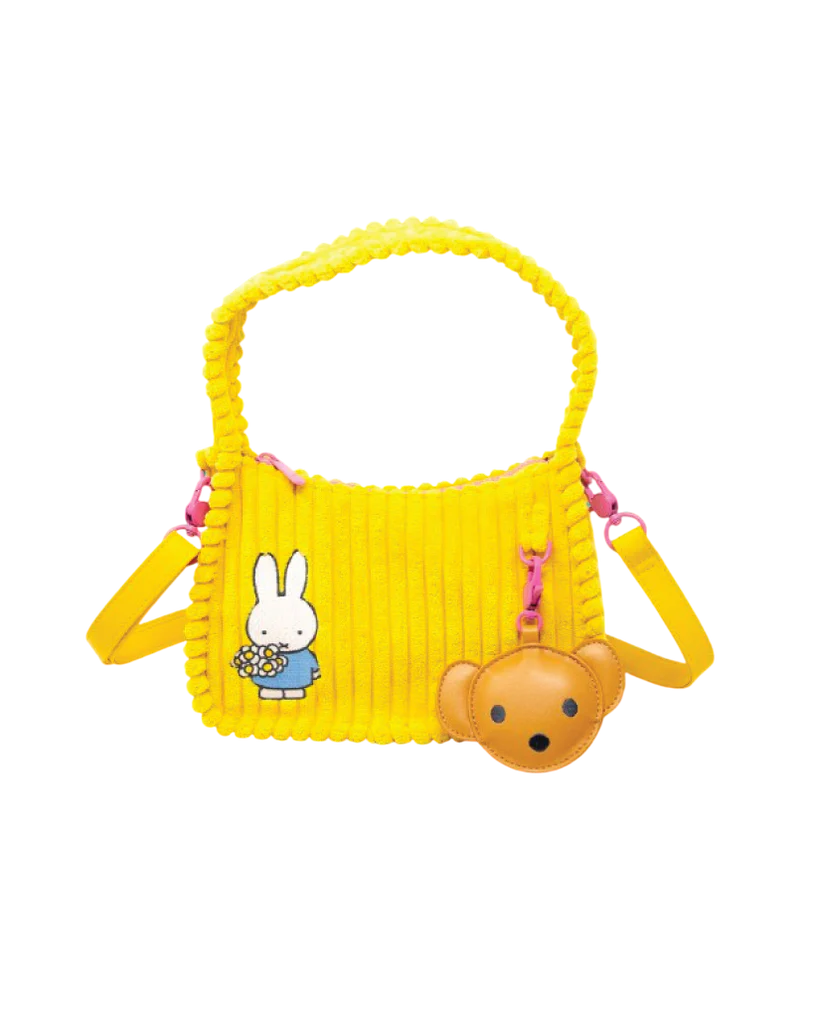 Miffy Corduroy Baguette Crossbody Bag with Bag Charm