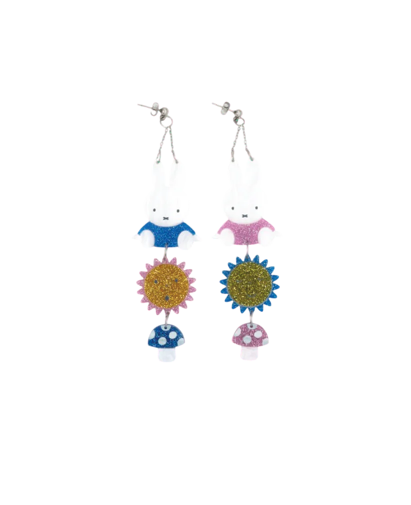 Miffy Sun & Shroom Layered Acrylic Earrings
