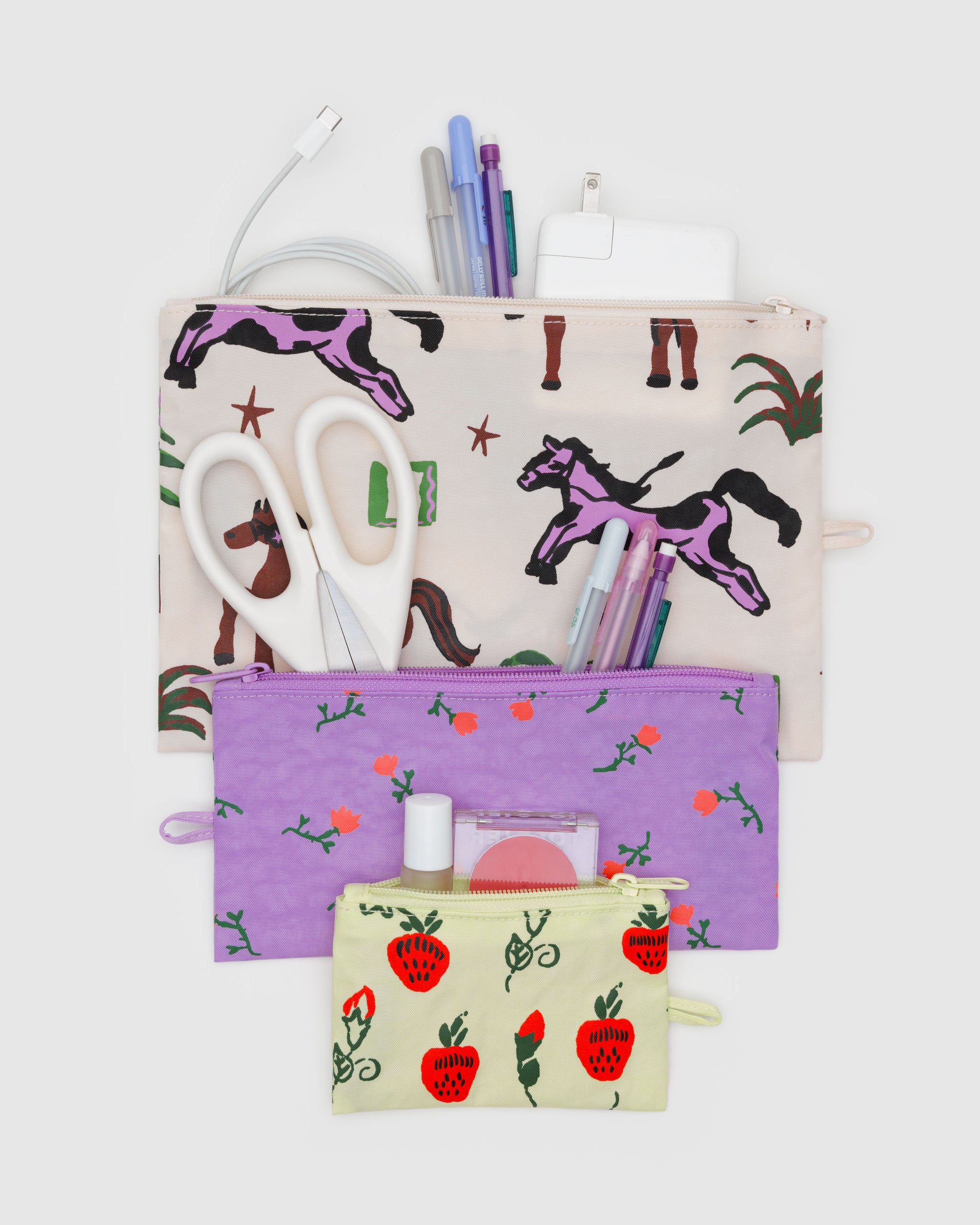 BAGGU Flat Pouch Set - Painted Prairie