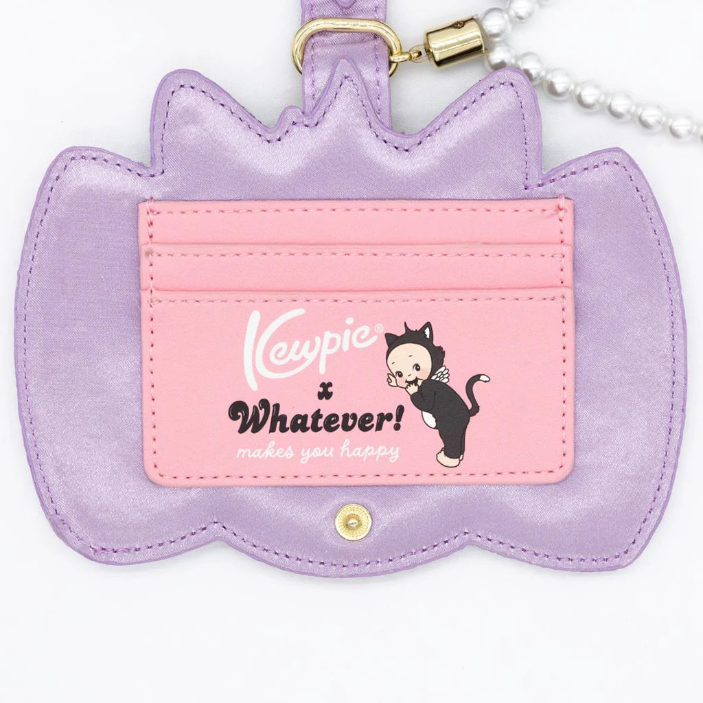 Kewpie Cat Bow Pearl Wristlet Card Holder