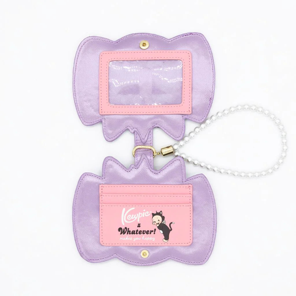 Kewpie Cat Bow Pearl Wristlet Card Holder