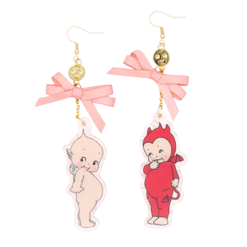 Kewpie Angel & Devil Acrylic Earrings