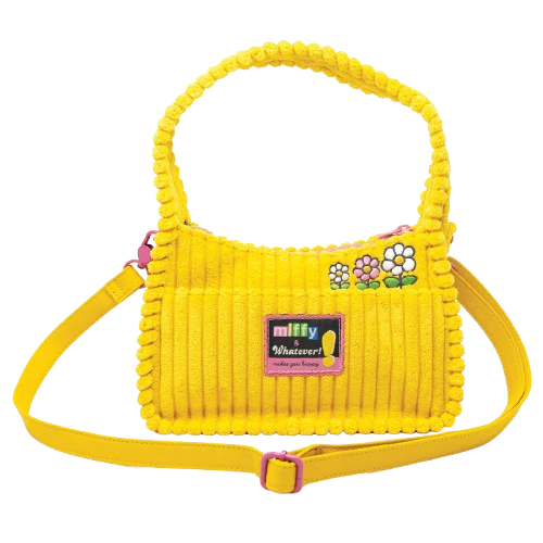 Miffy Corduroy Baguette Crossbody Bag with Bag Charm