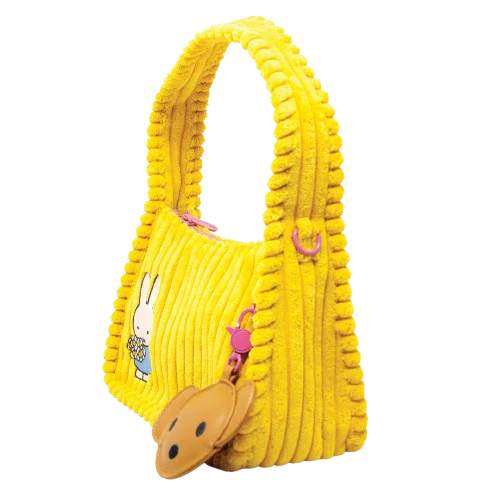 Miffy Corduroy Baguette Crossbody Bag with Bag Charm