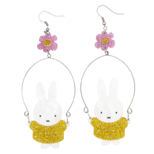Miffy Jump Roping Acrylic Earrings