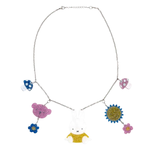Miffy Sun, Shroom & Bear Acrylic Necklace