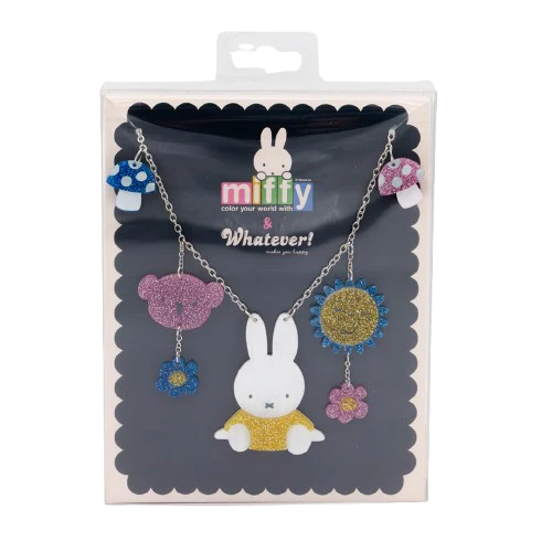 Miffy Sun, Shroom & Bear Acrylic Necklace