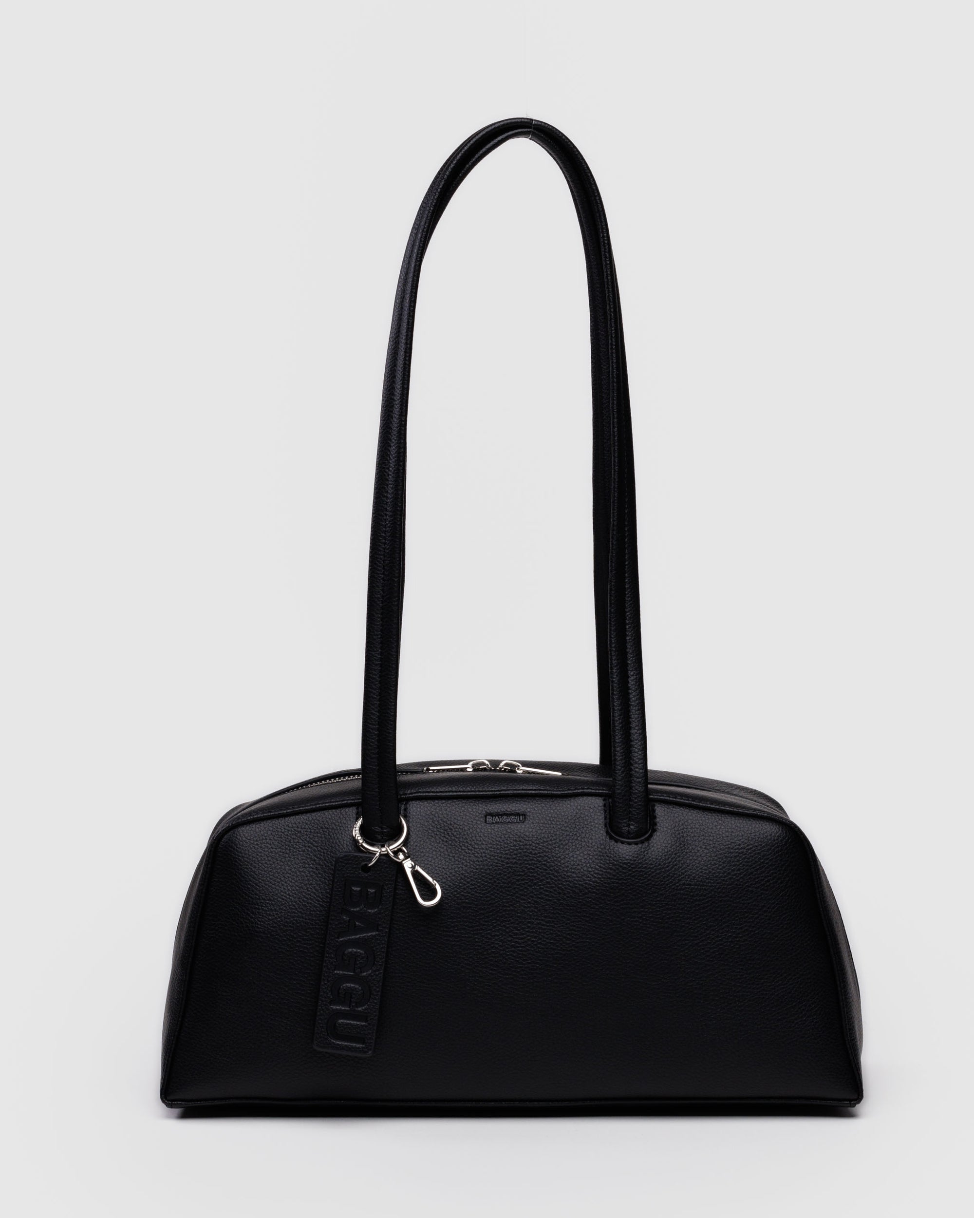 BAGGU Medium Recycled Leather Bowler Bag - Black