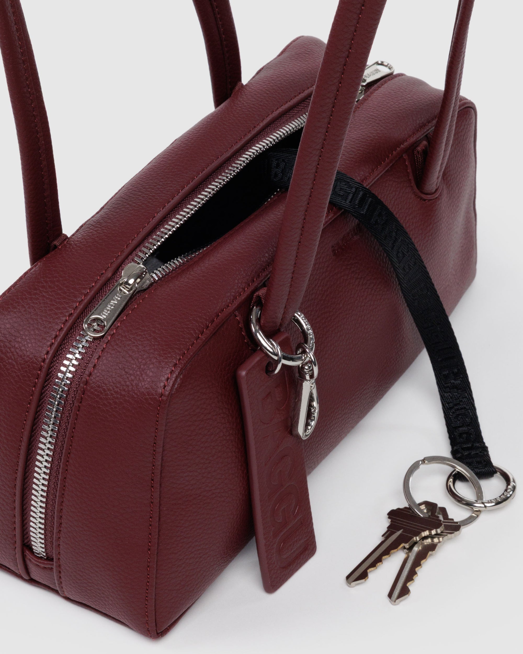 BAGGU Medium Recycled Leather Bowler Bag - Mahogany