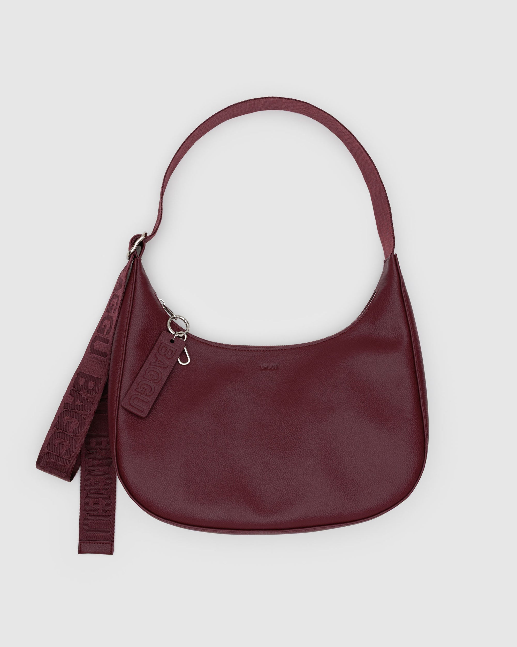 BAGGU Medium Recycled Leather Crescent Bag - Mahogany