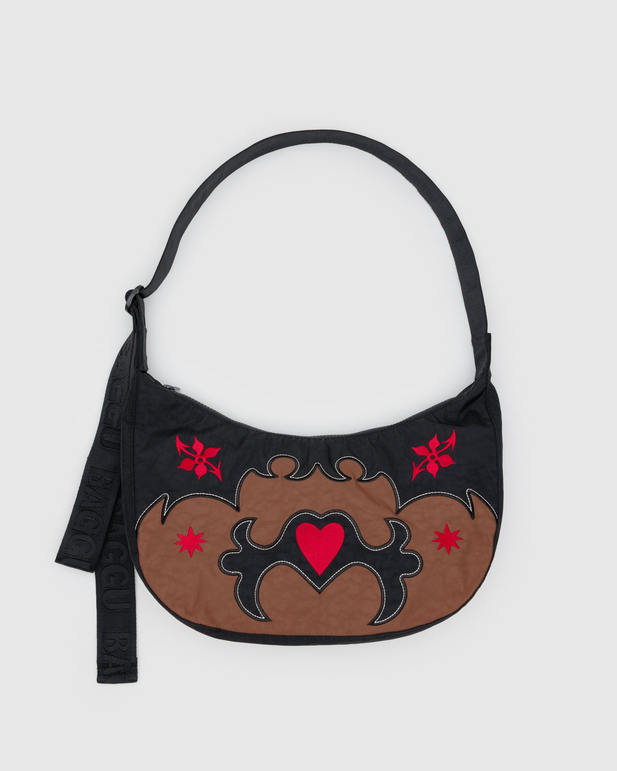 BAGGU Medium Nylon Crescent Bag - Western Applique