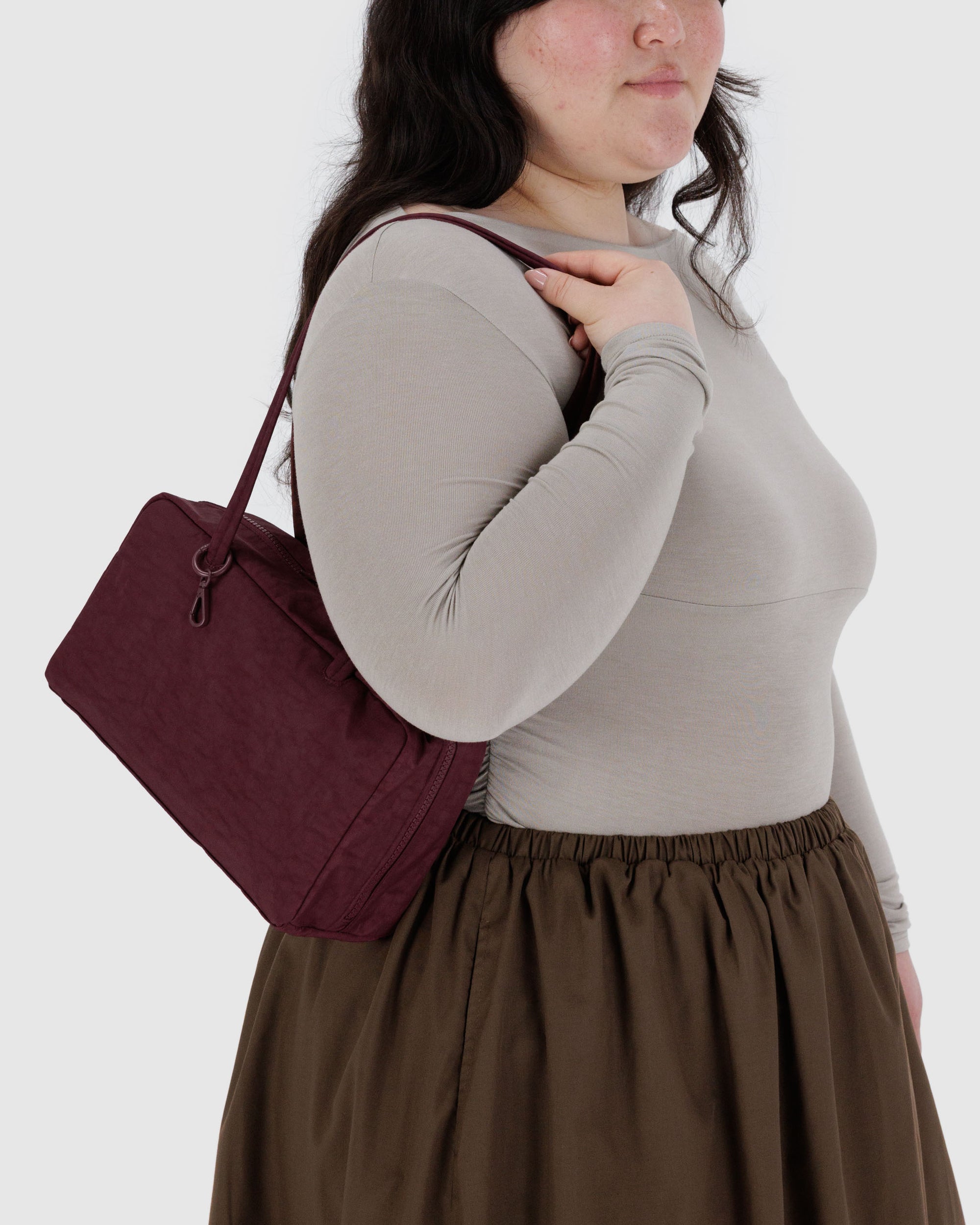 BAGGU Nylon Bowler Bag - Mahogany