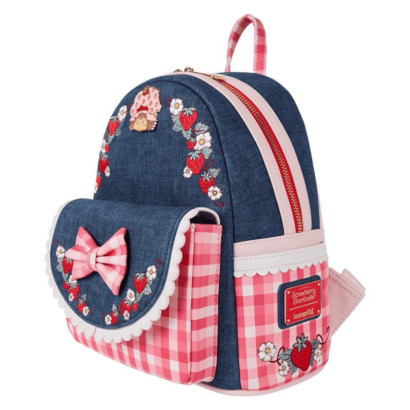 Strawberry Shortcake Denim Gingham Mini Backpack