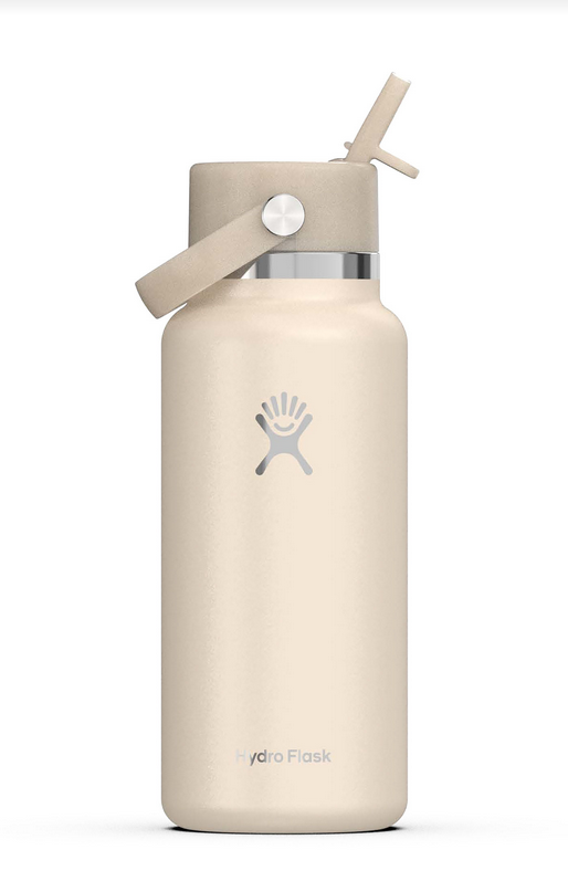 32 oz Hydroflask Wide Mouth with Flex Straw Cap Glimmer Cream