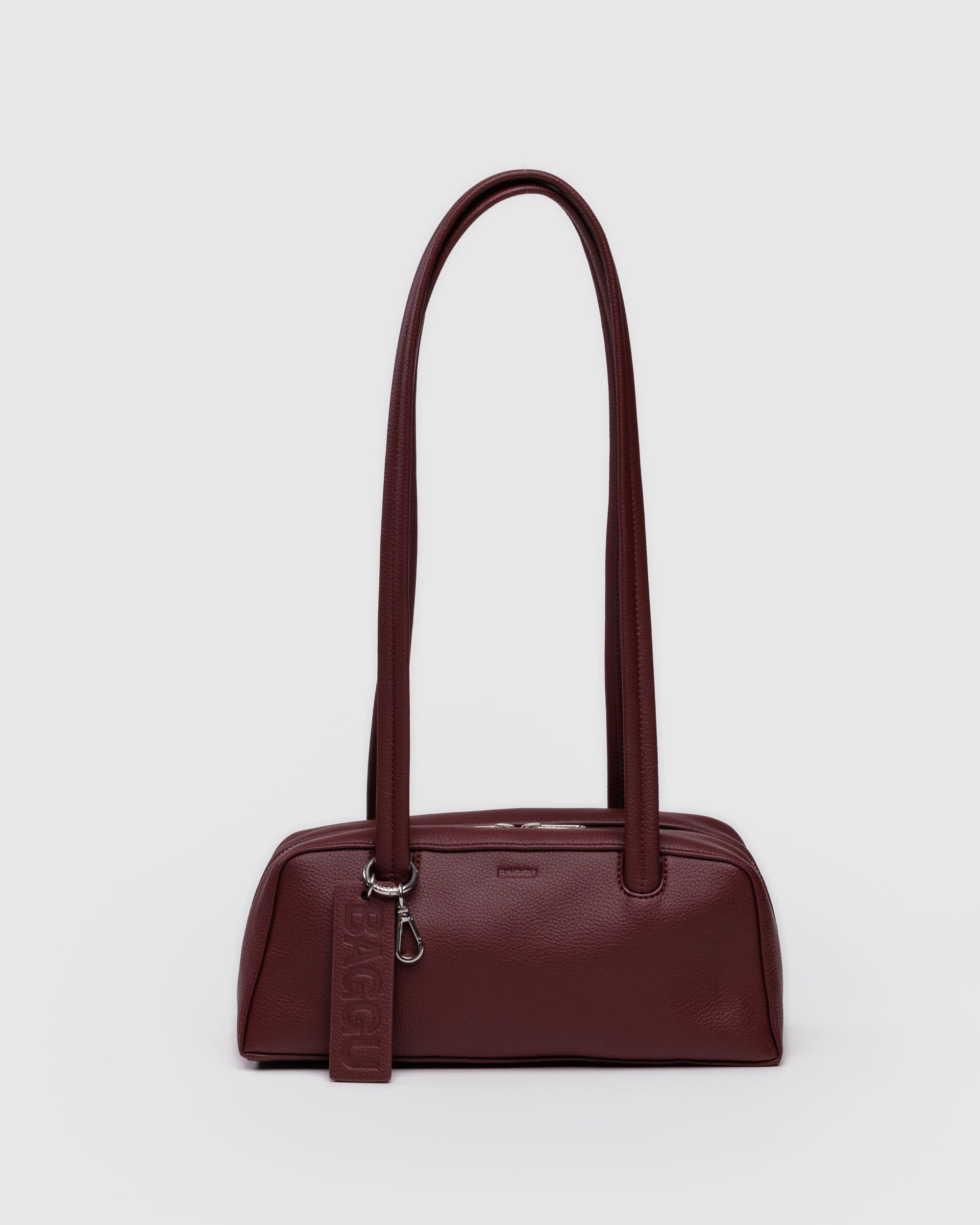 BAGGU Small Recycled Leather Bowler Bag - Mahogany