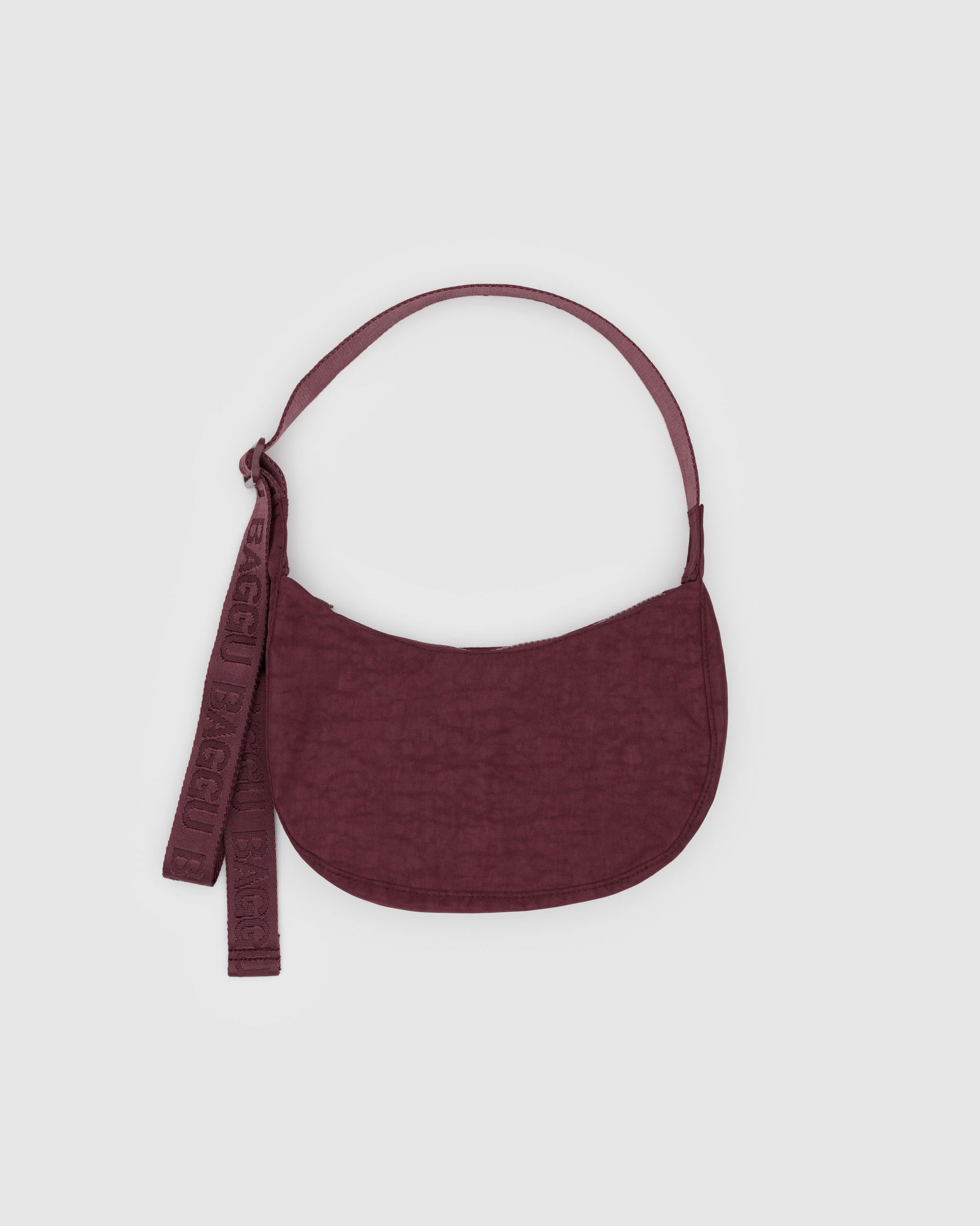 BAGGU Small Nylon Crescent Bag - Mahogany
