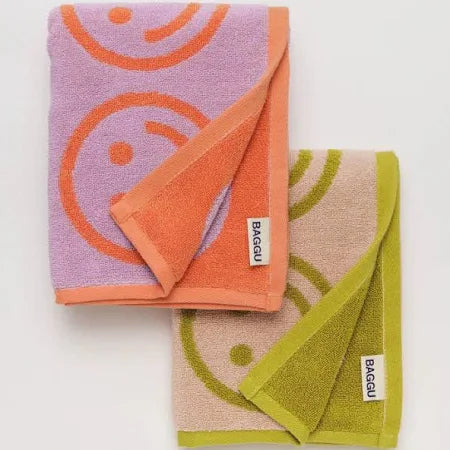 Baggu Hand Towel Set - Happy Lilac Marigold
