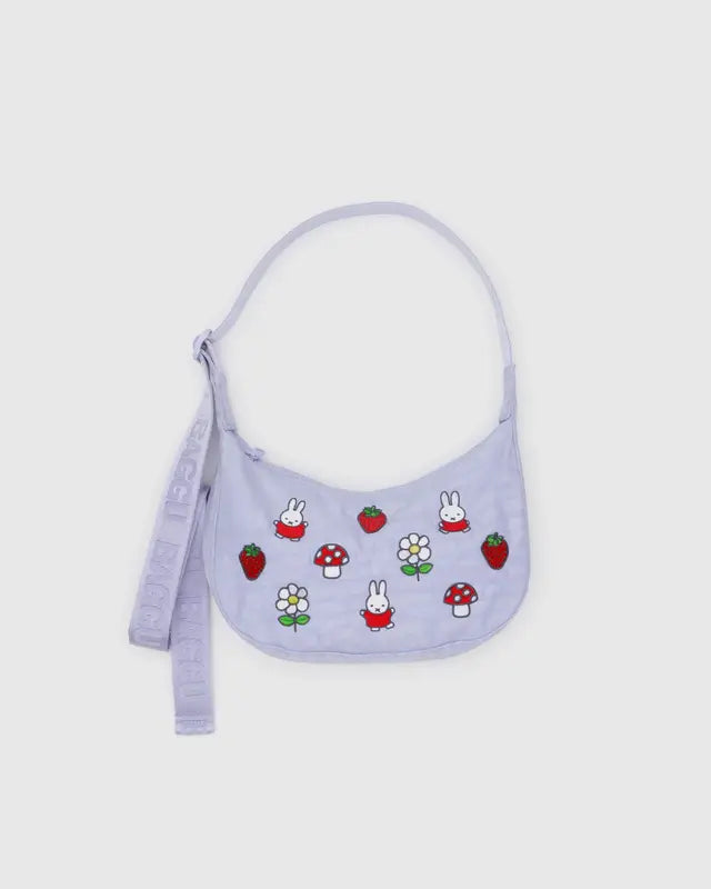 BAGGU Small Nylon Crescent Bag- Embroidered Miffy