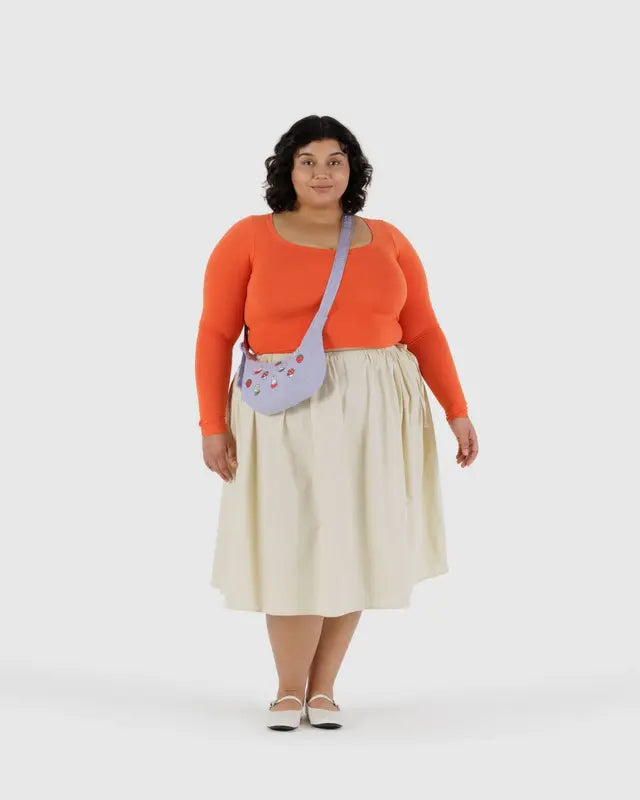 BAGGU Small Nylon Crescent Bag- Embroidered Miffy