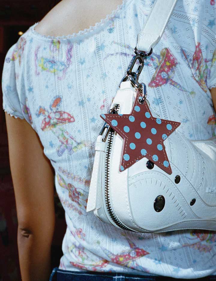 Polka Dot Star Charm | Brown and Blue
