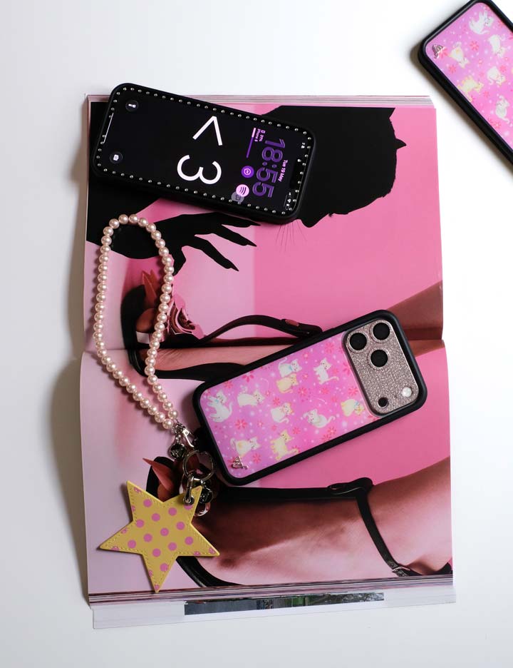Polka Dot Star Charm | Yellow and Pink