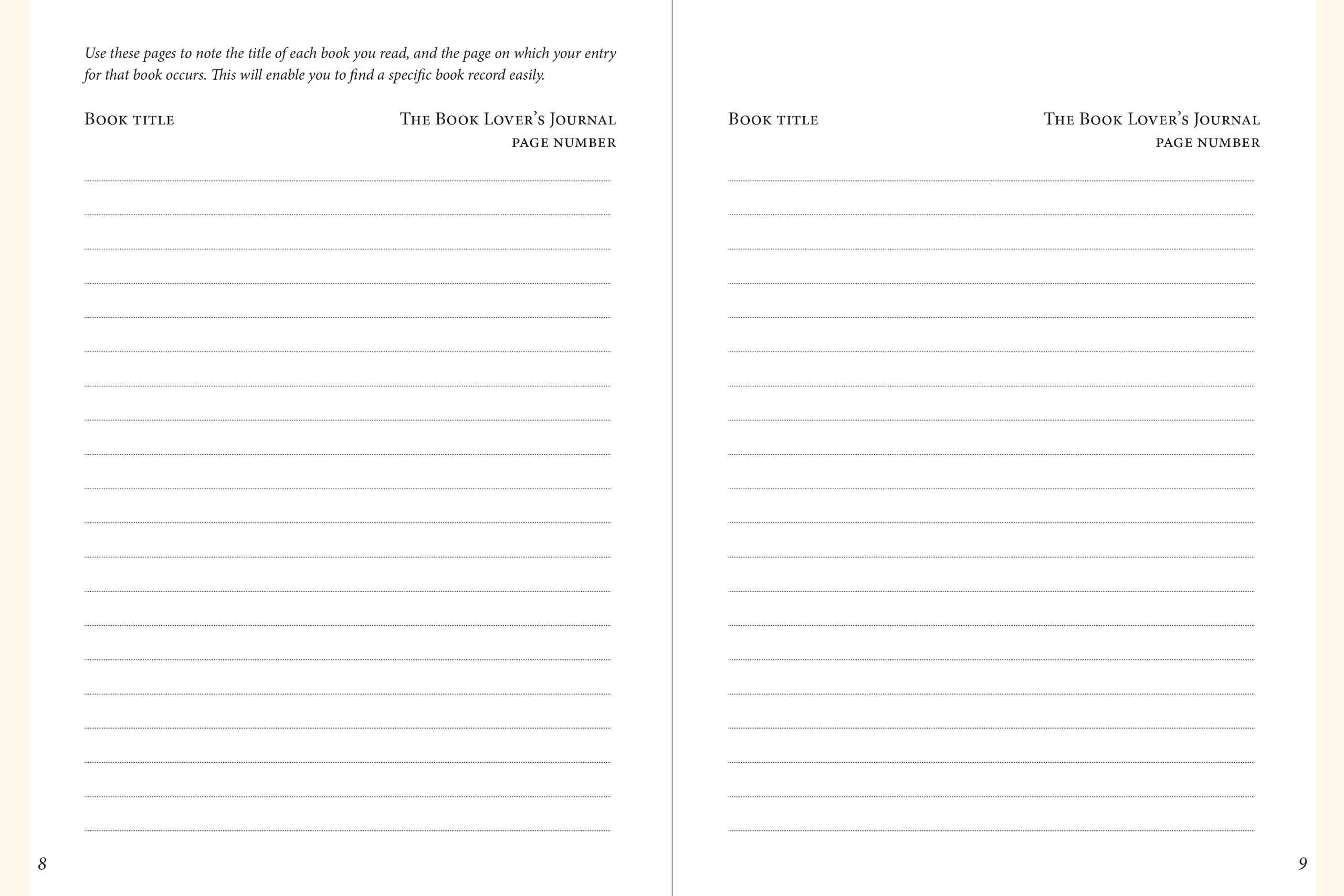 The Book Lover's Journal