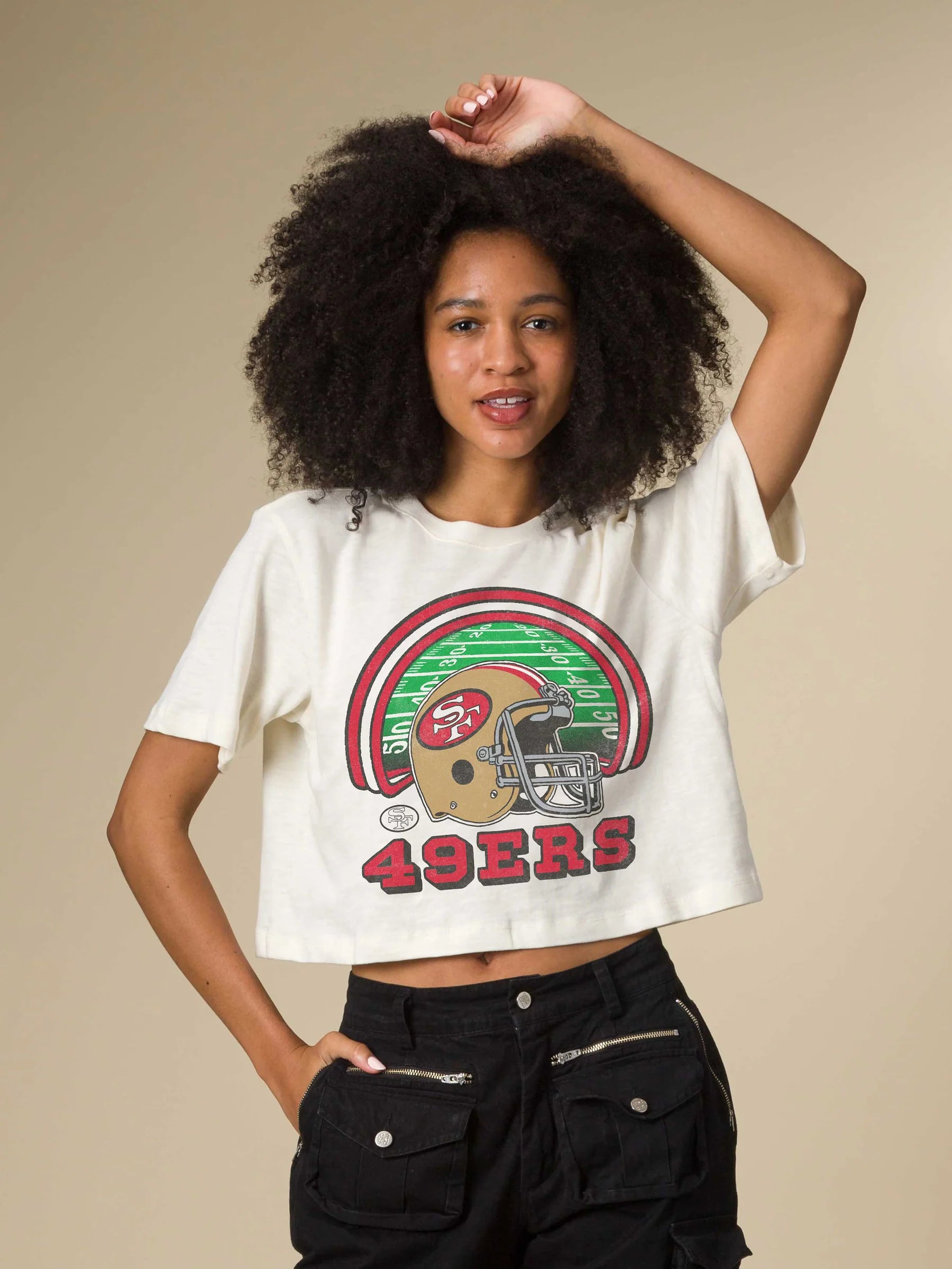 SF 49ers Game Time Mock Neck Crop Tee