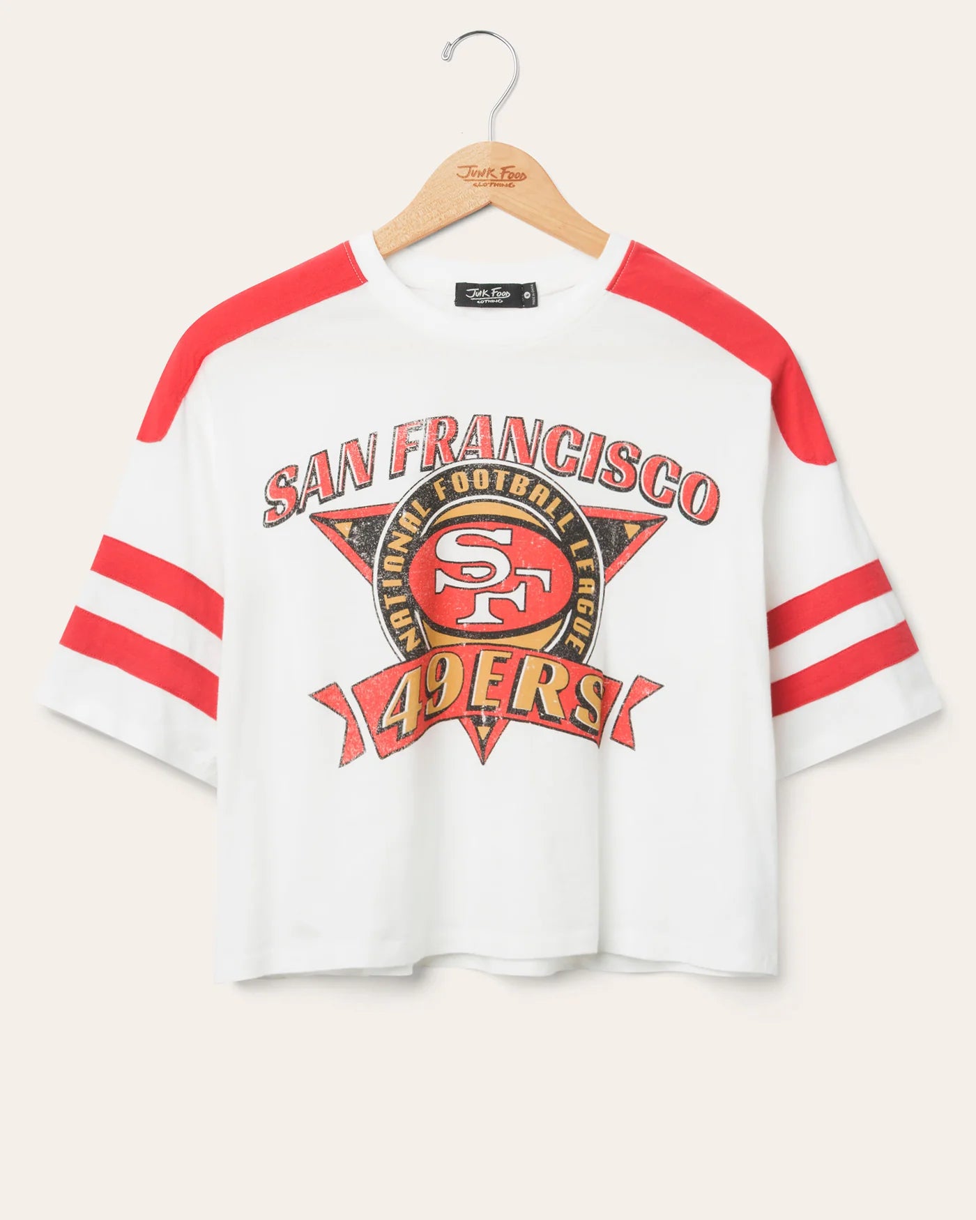 SF 49ers Striped Crop Tee