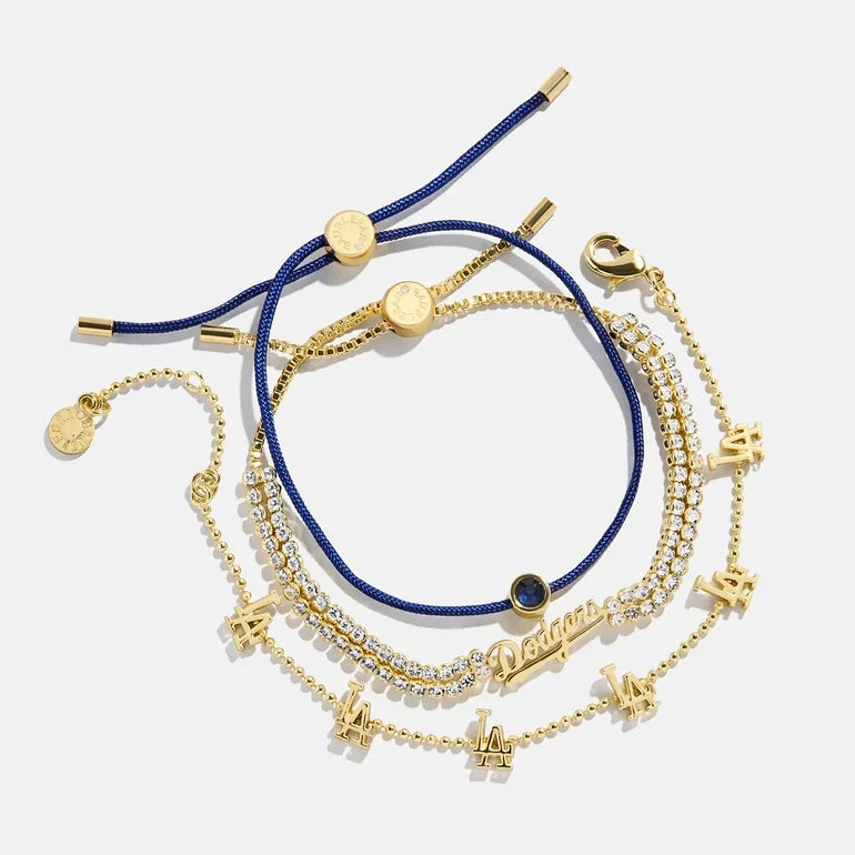 BaubleBar Dodgers Multi Gold Bracelet Set