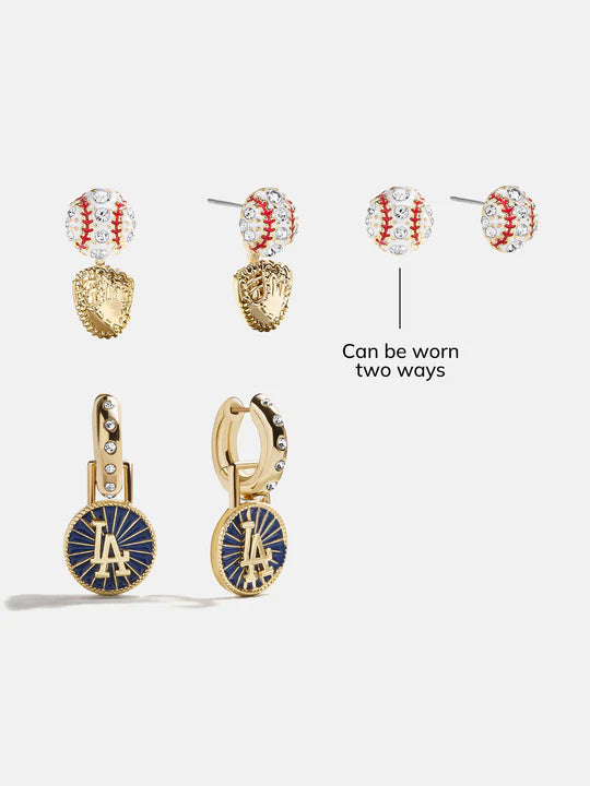 BaubleBar Dodgers Hoop Earring Set