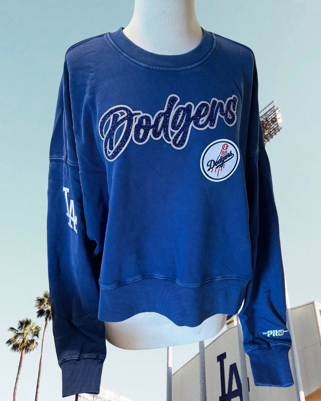 Los Angeles Dodgers Showtime Sparkle Crewneck