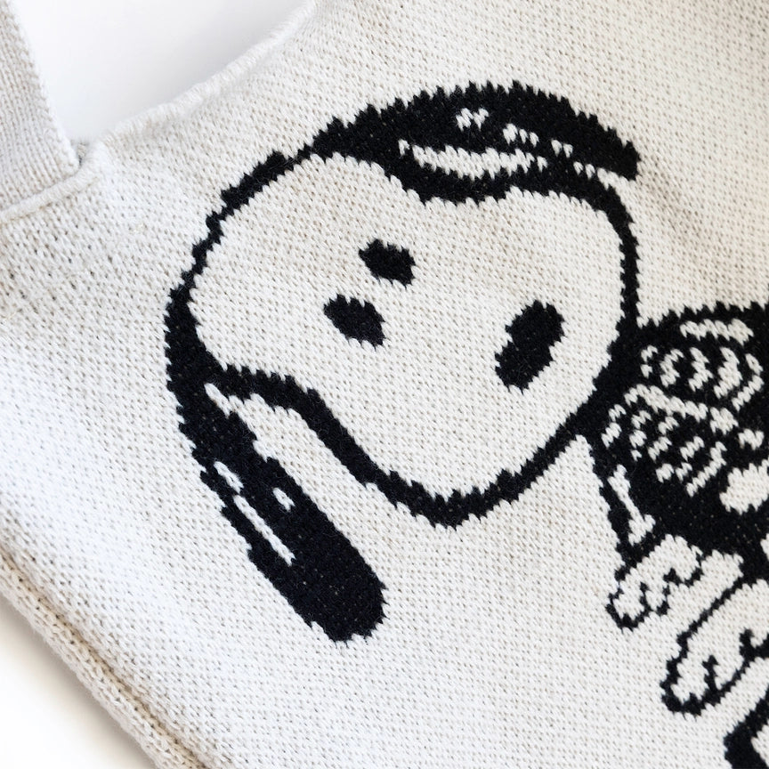 Peanuts Snoopy Skeleton Knit Tote