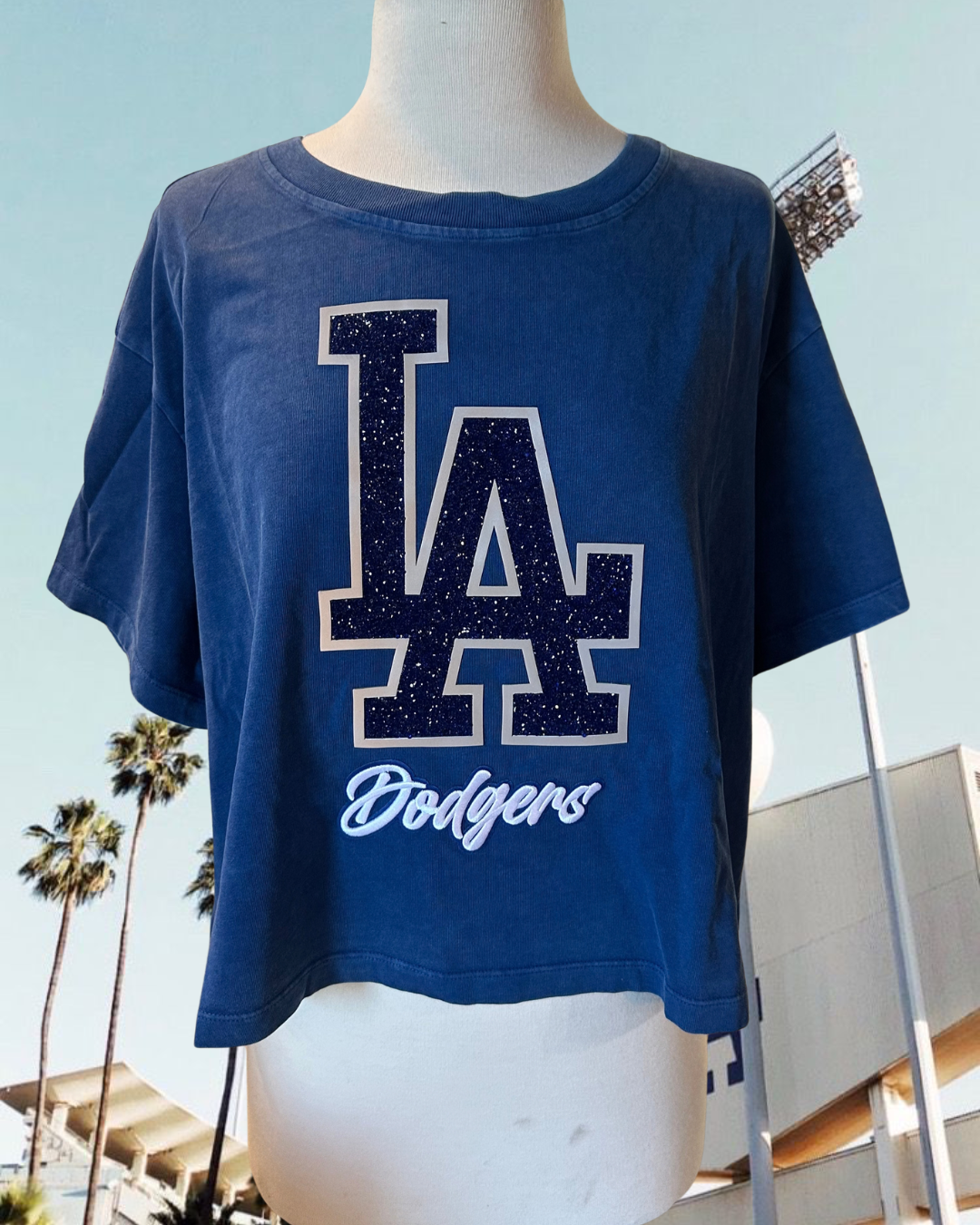 Dodgers Crystalline Over Dyed Boxy Tee