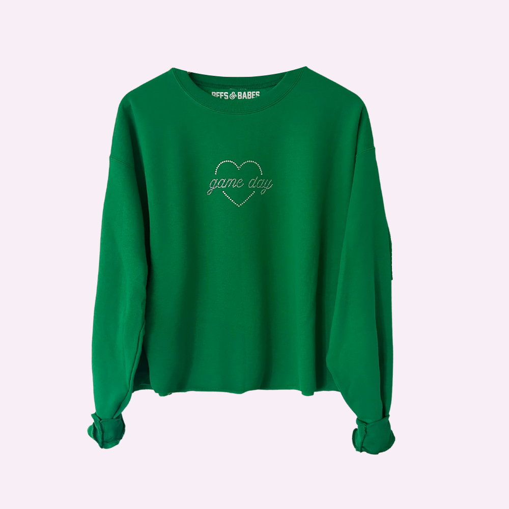 Game Day Sparkle Cropped Sweatshirt