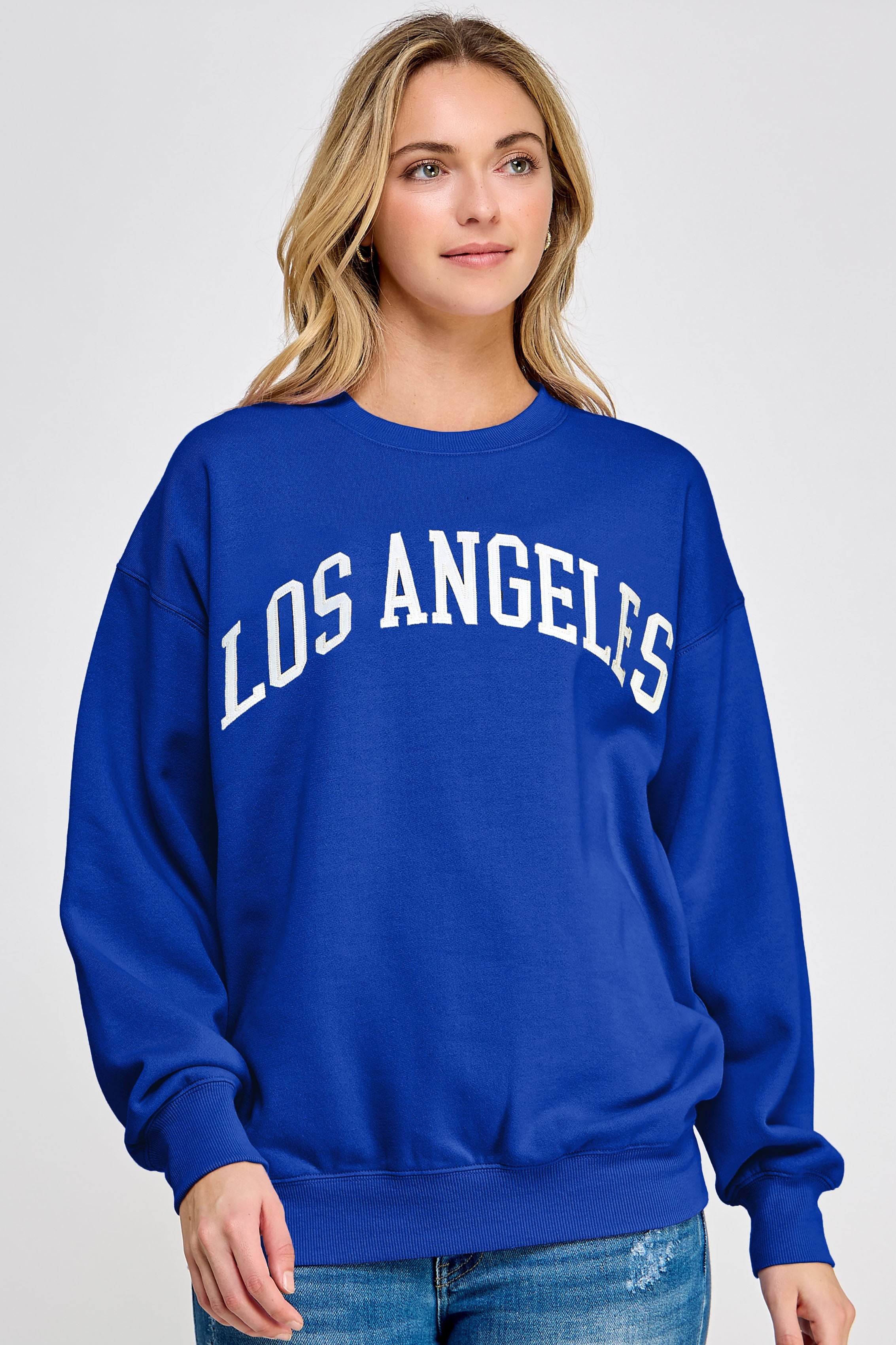 Fleece Oversized Sweatshirt With La Patch