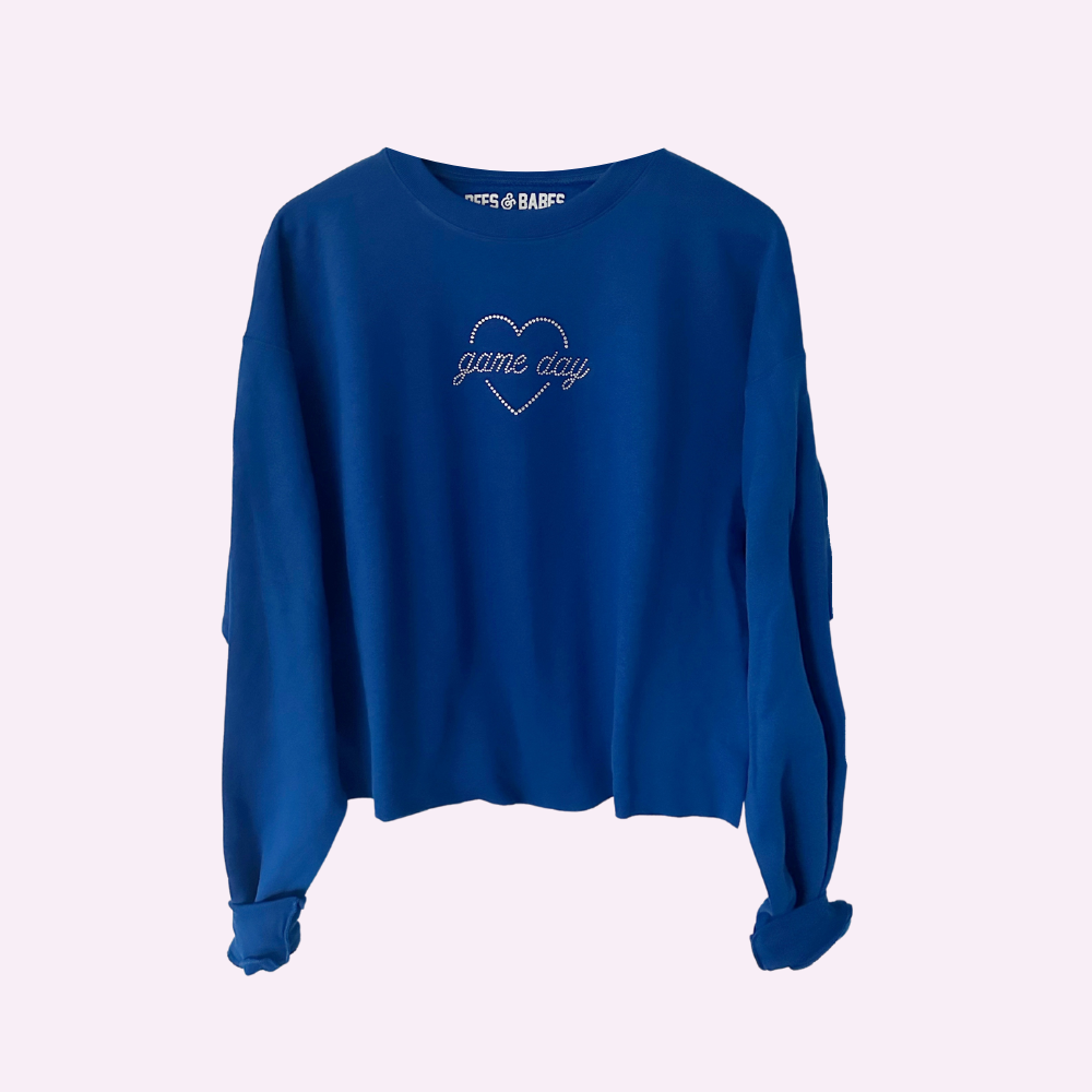 Game Day Sparkle Cropped Sweatshirt