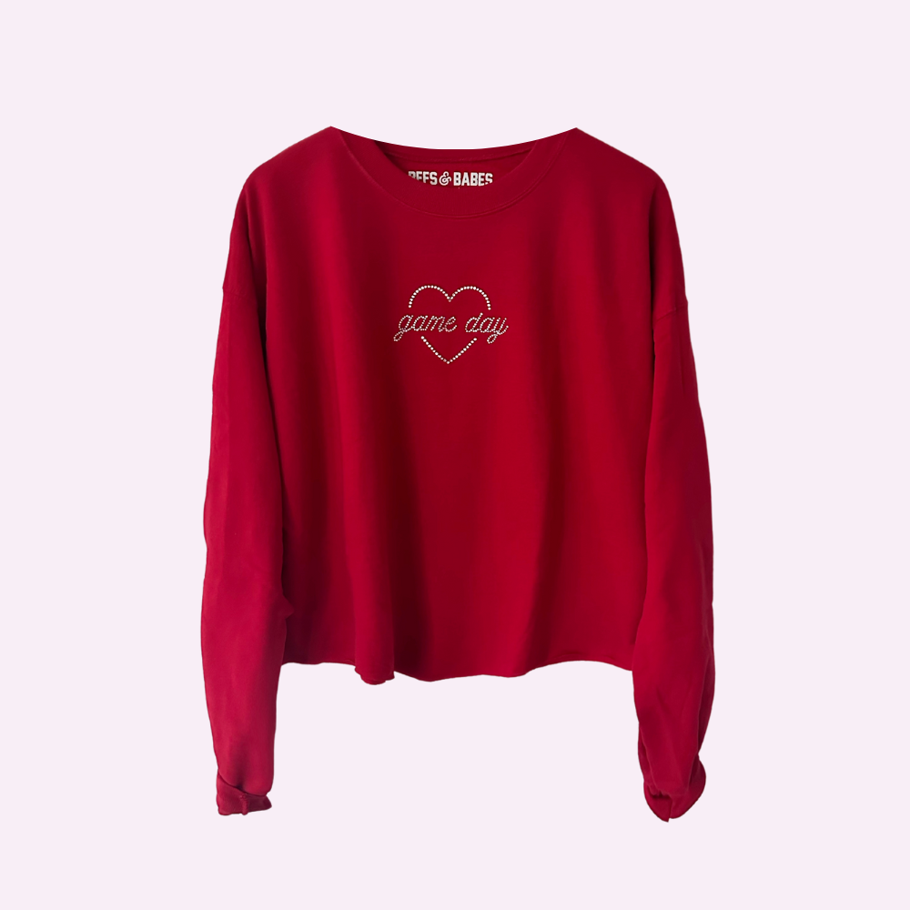 Game Day Sparkle Cropped Sweatshirt