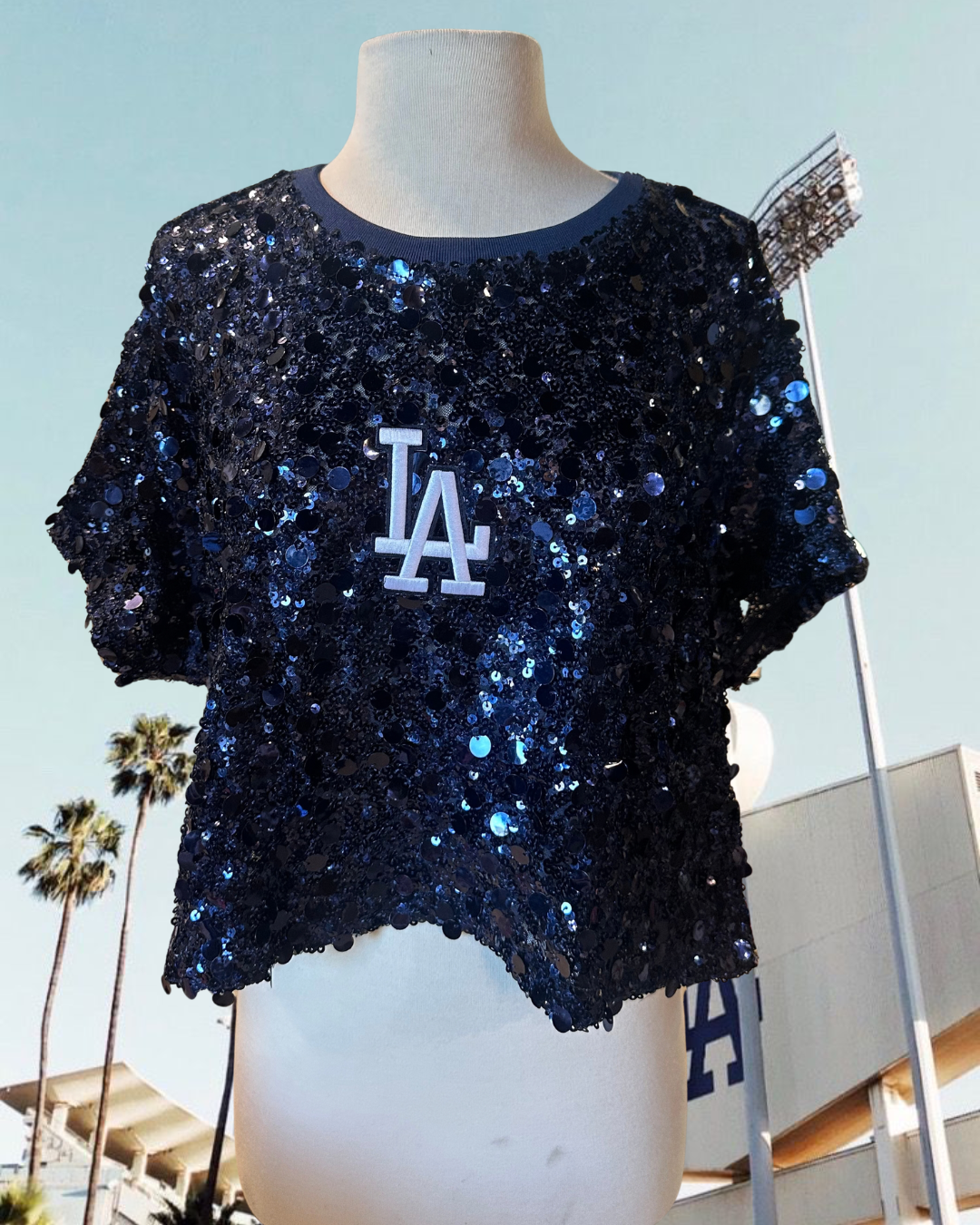 Dodgers Showtime Sequined Boxy Tee