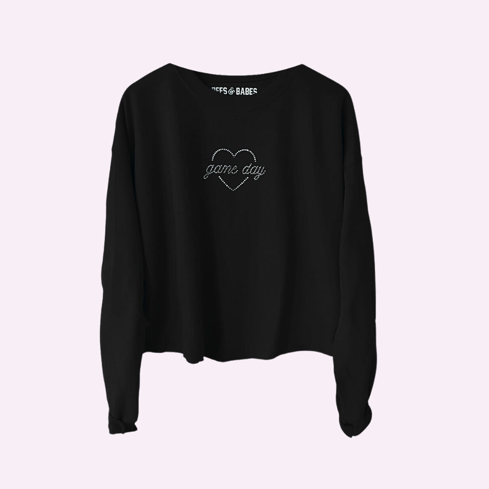 Game Day Sparkle Cropped Sweatshirt