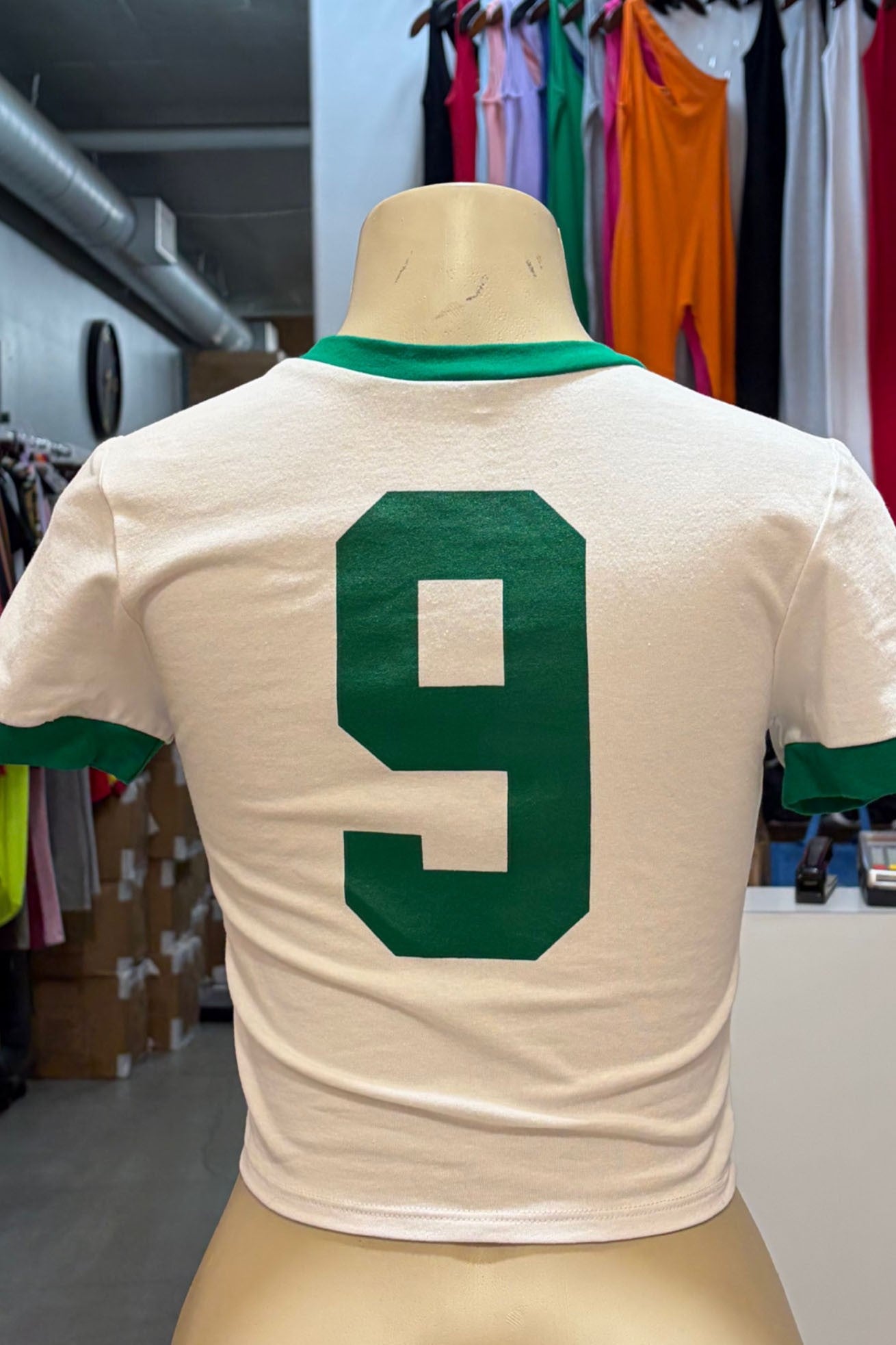 Mexico Flag Contrast Trim Crop Tee