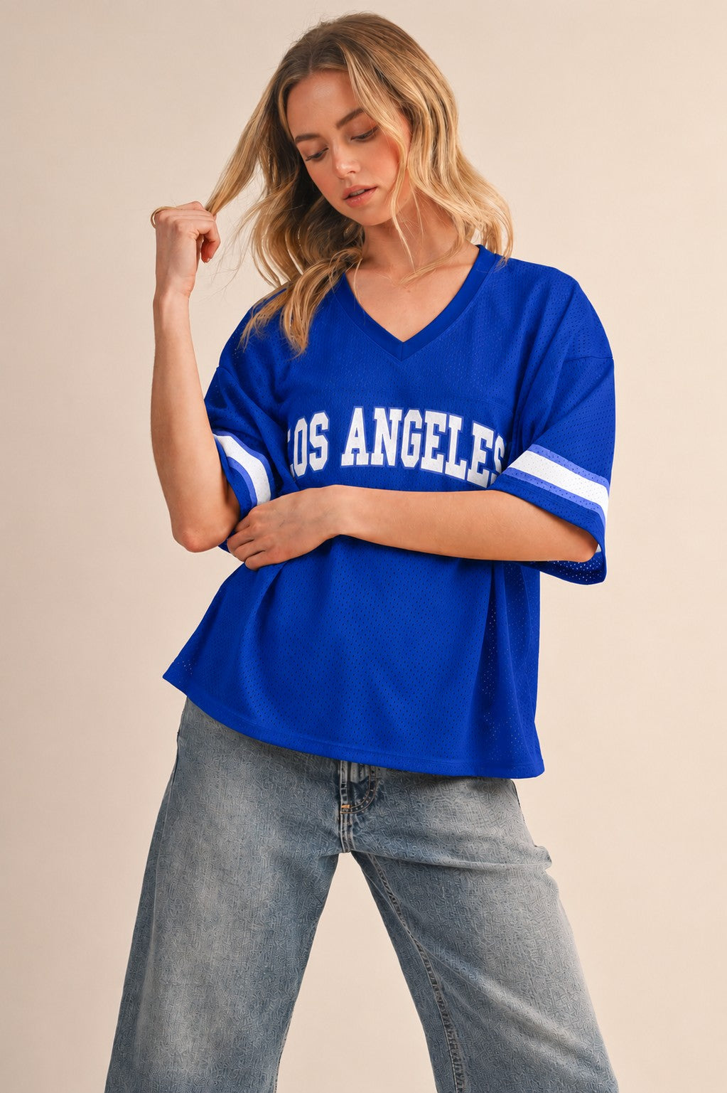 Los Angeles Ribbed Neck Sports Jersey