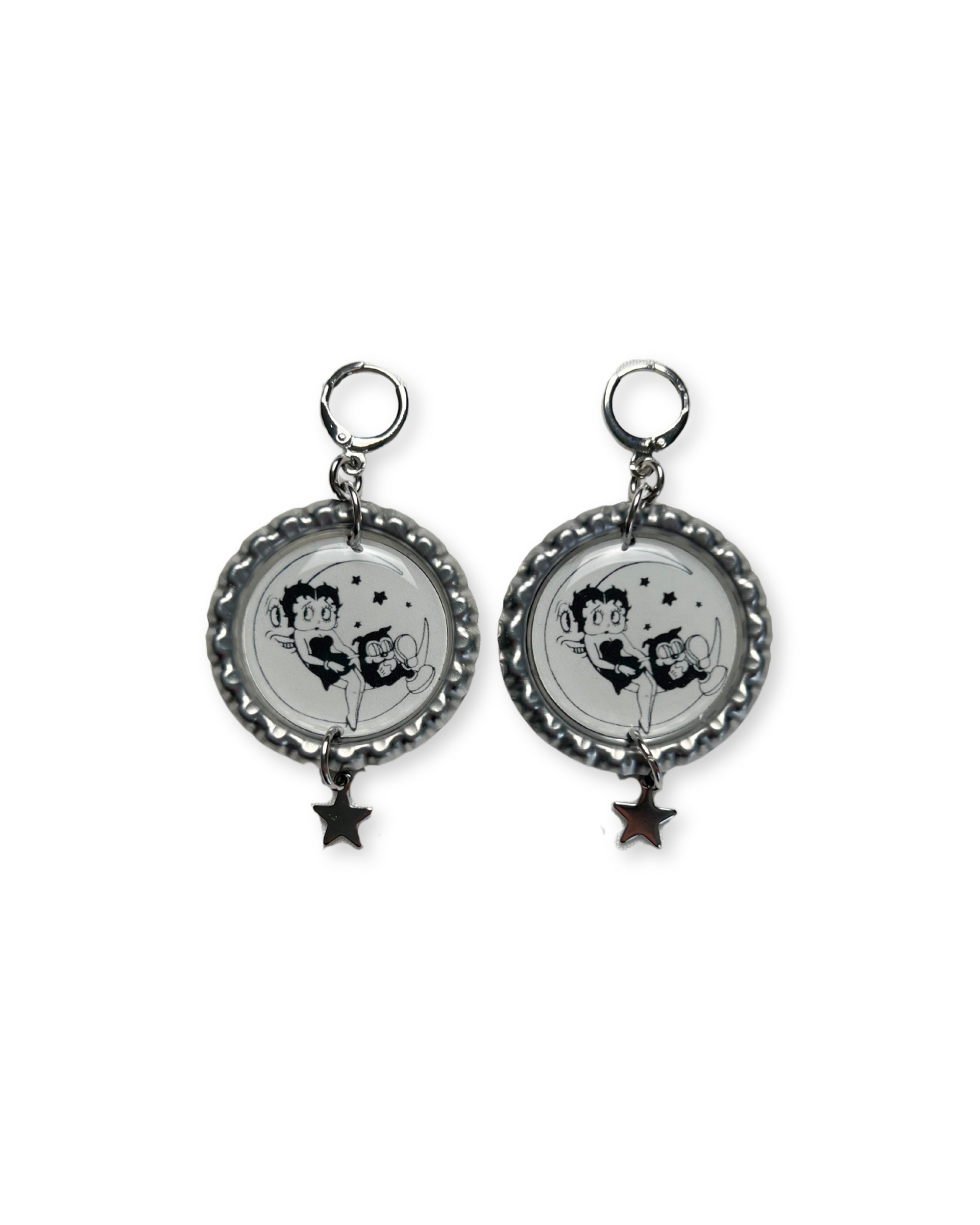 Over the Moon Dangle Earrings: Silver