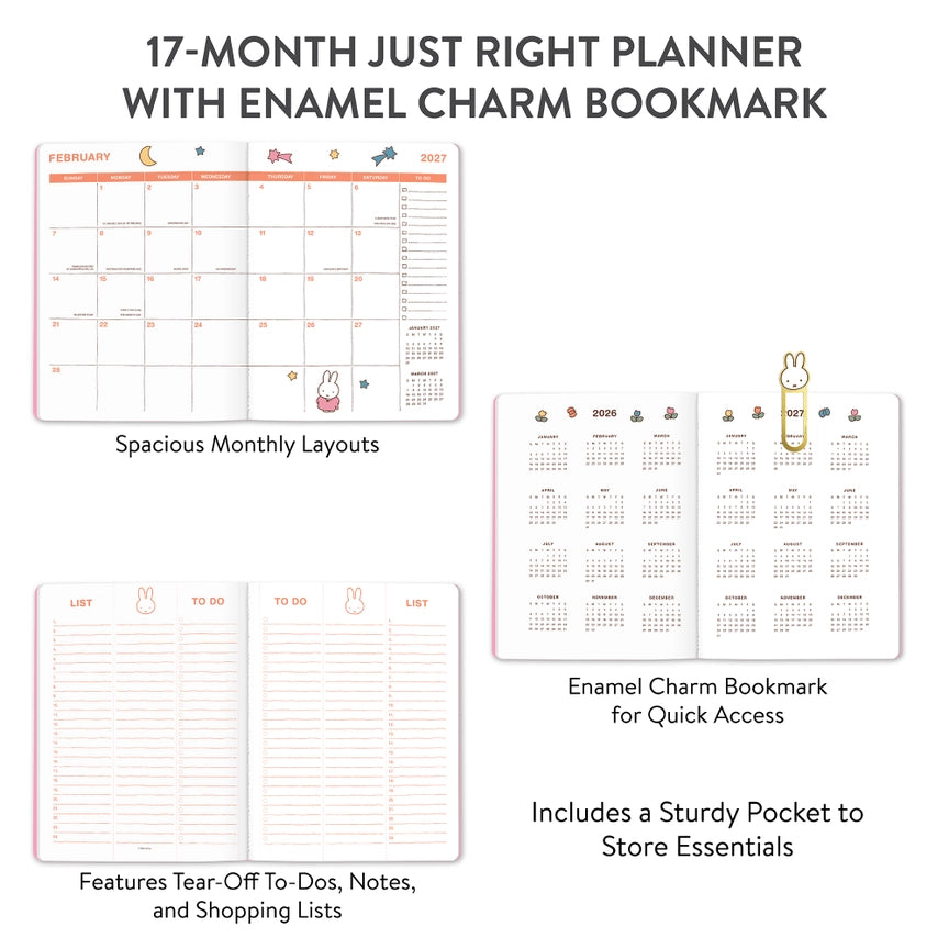 2027 Miffy A Year in Color Monthly Planner w/ Enamel Charm Bookmark
