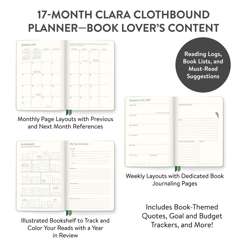 2027 Library Cat-Alog Clara Clothbound Planner