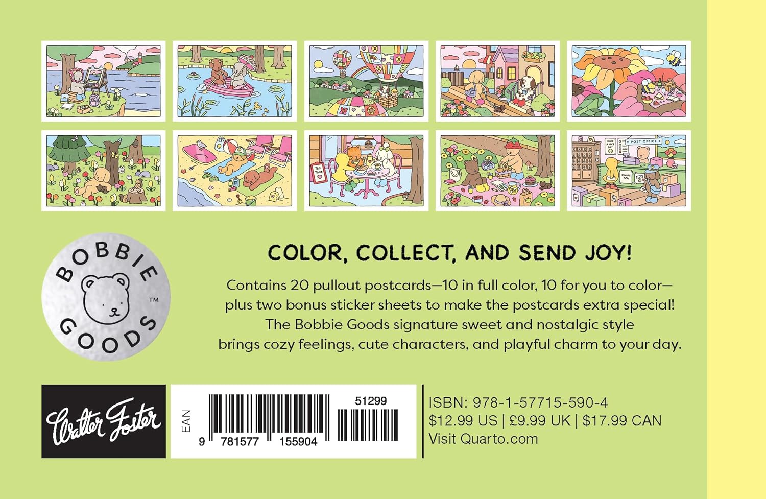 Bobbie Goods Postcard Coloring Book: 20 Postcards