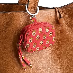 Vera Bradley Bag Charm For Airpods - Tiny Poppies