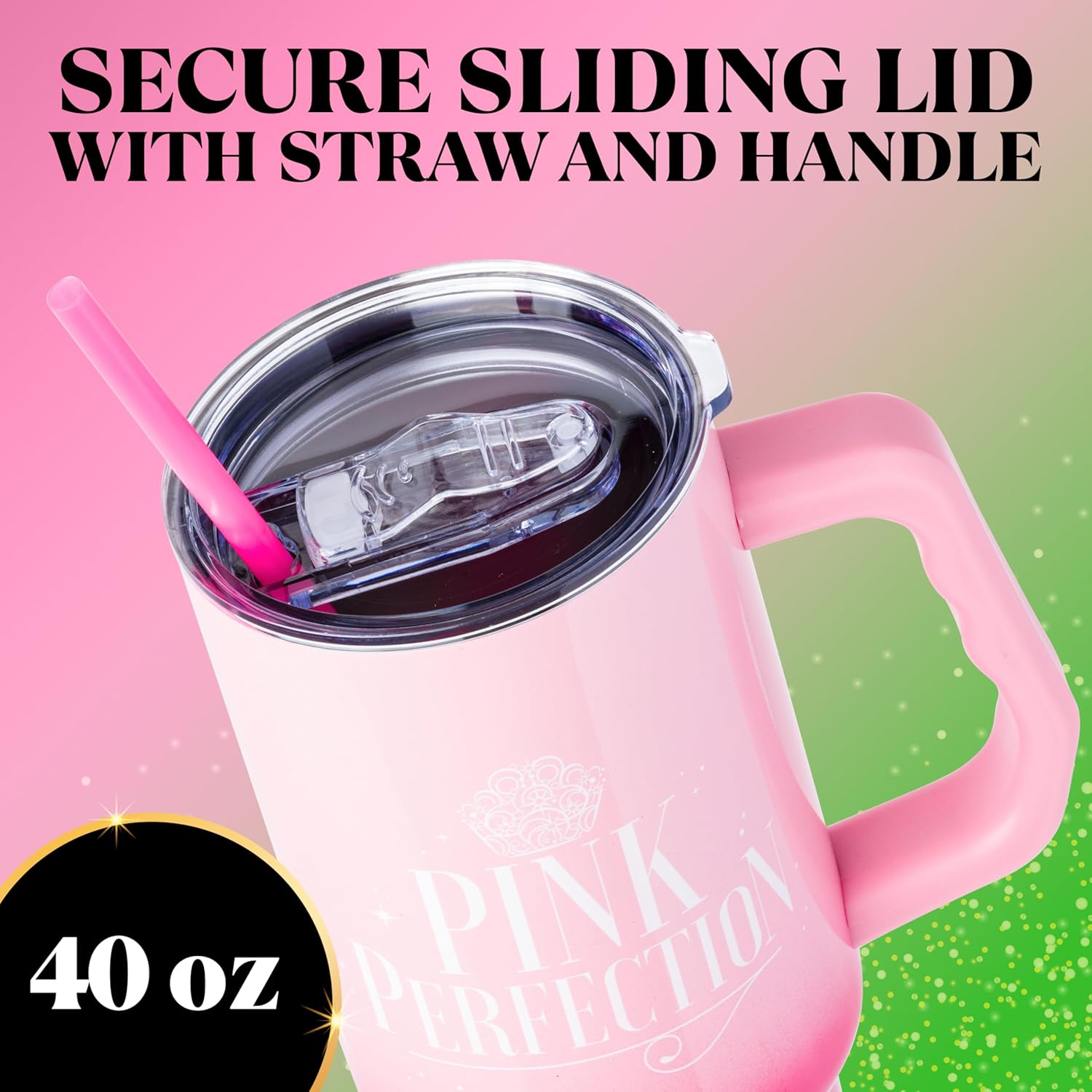Wicked Glinda Pink Perfection Ombre Tumbler 40 OZ