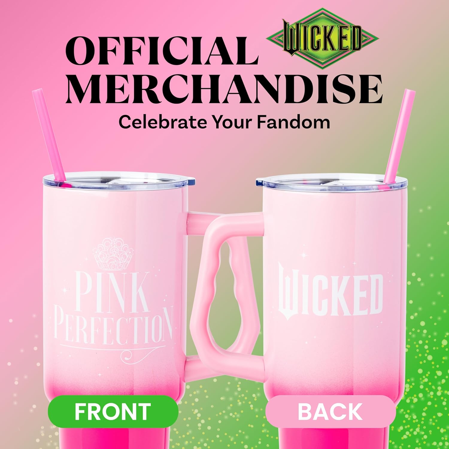Wicked Glinda Pink Perfection Ombre Tumbler 40 OZ