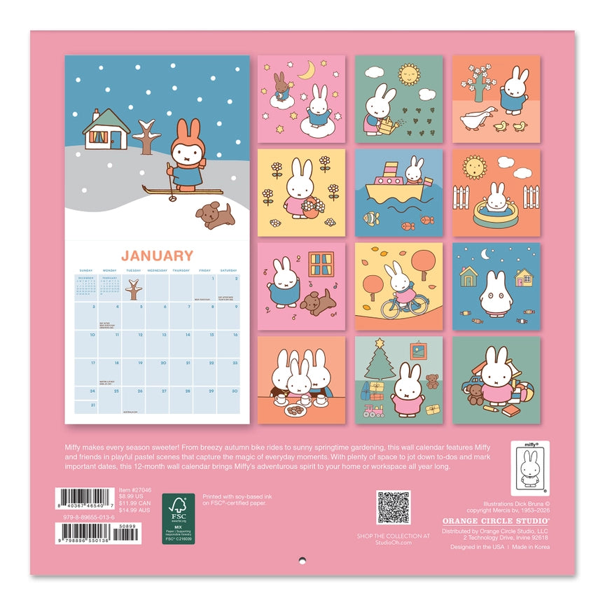 2027 Miffy A Year In Color Mini Wall Calendar