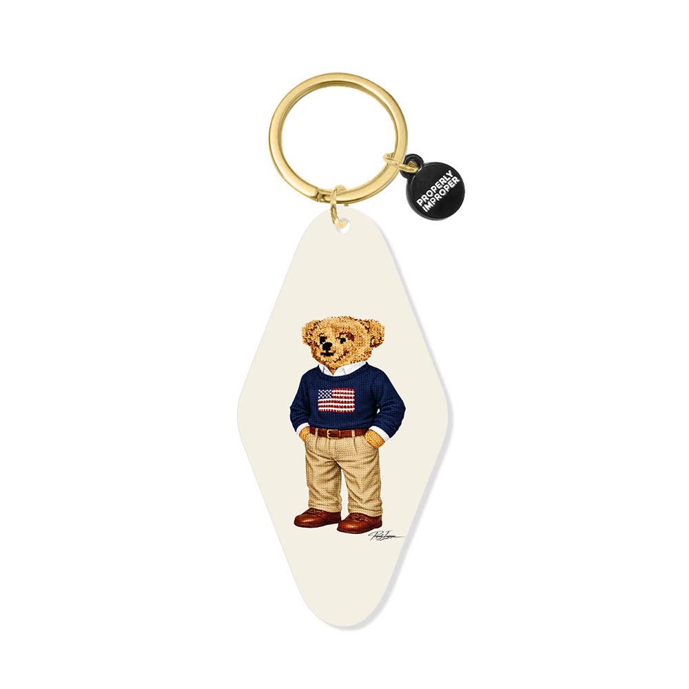 Printed Keychain USA Sweater Bear